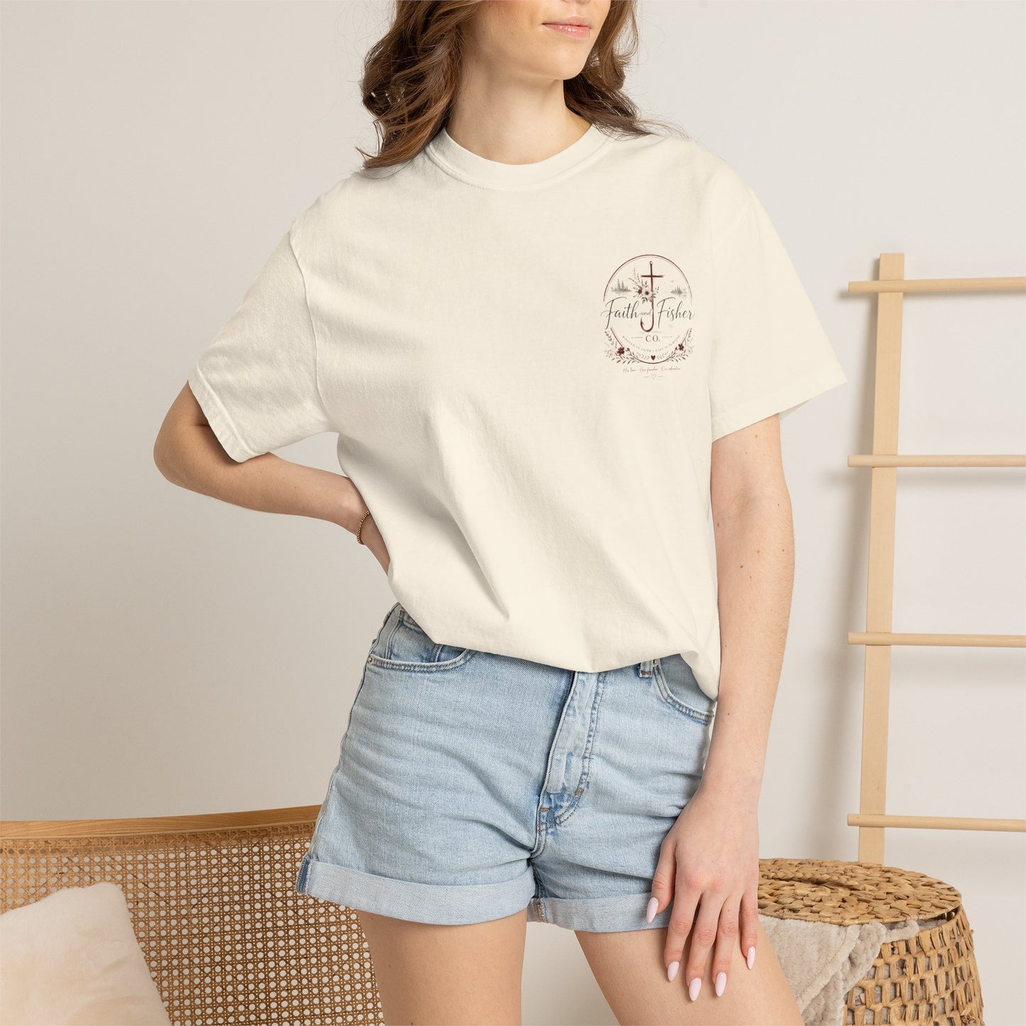 Faith & Fishing Anchor Script T-shirt | Christian Fishing Co.