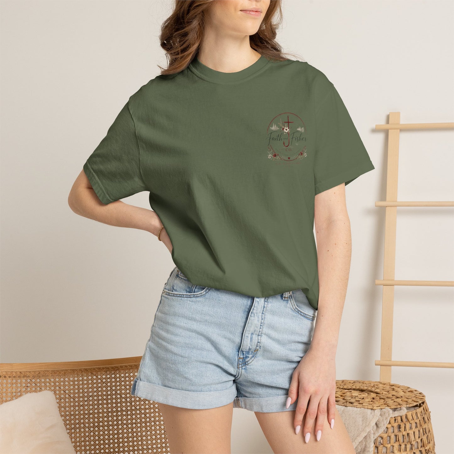 Faith & Fishing Anchor Script T-shirt | Christian Fishing Co.
