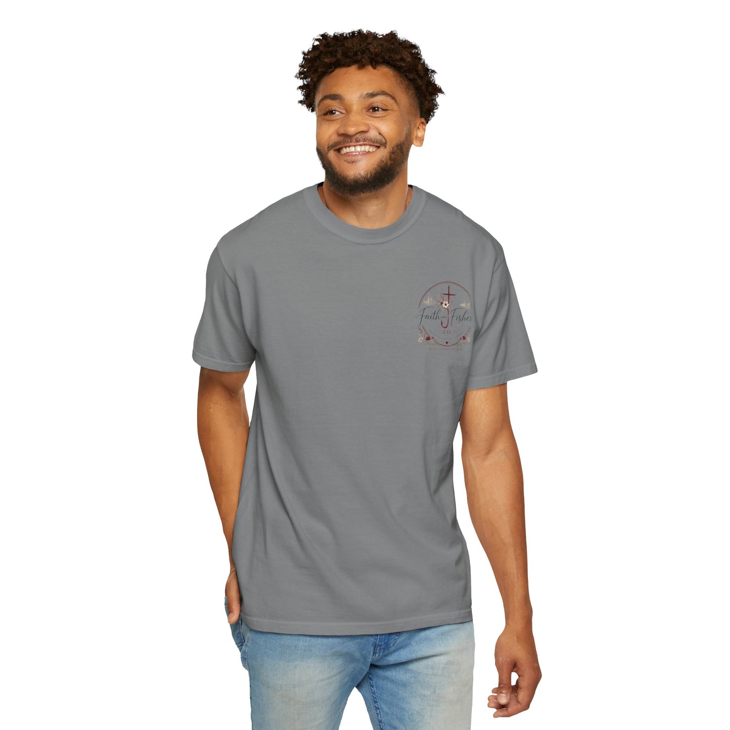 Faith & Fishing Anchor Script T-shirt | Christian Fishing Co.