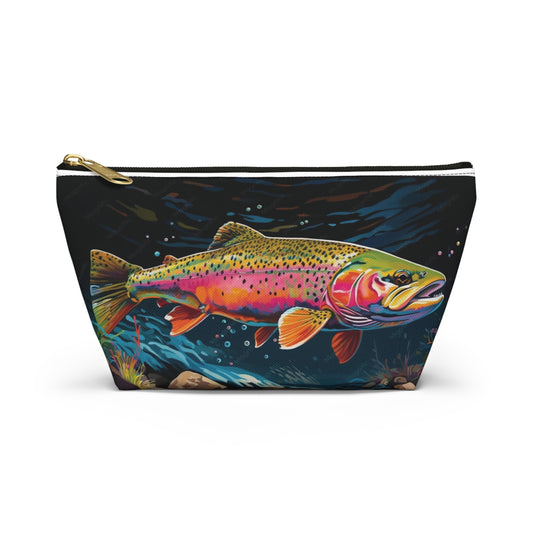 Rainbow Trout Accessory Pouch — T‑Bottom Makeup & Fishing Gear Bag
