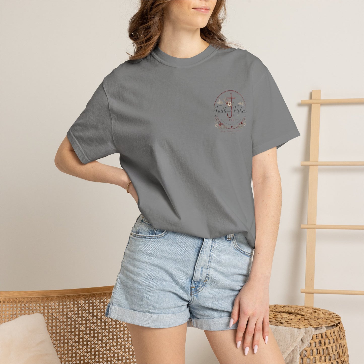 Faith & Fishing Anchor Script T-shirt | Christian Fishing Co.