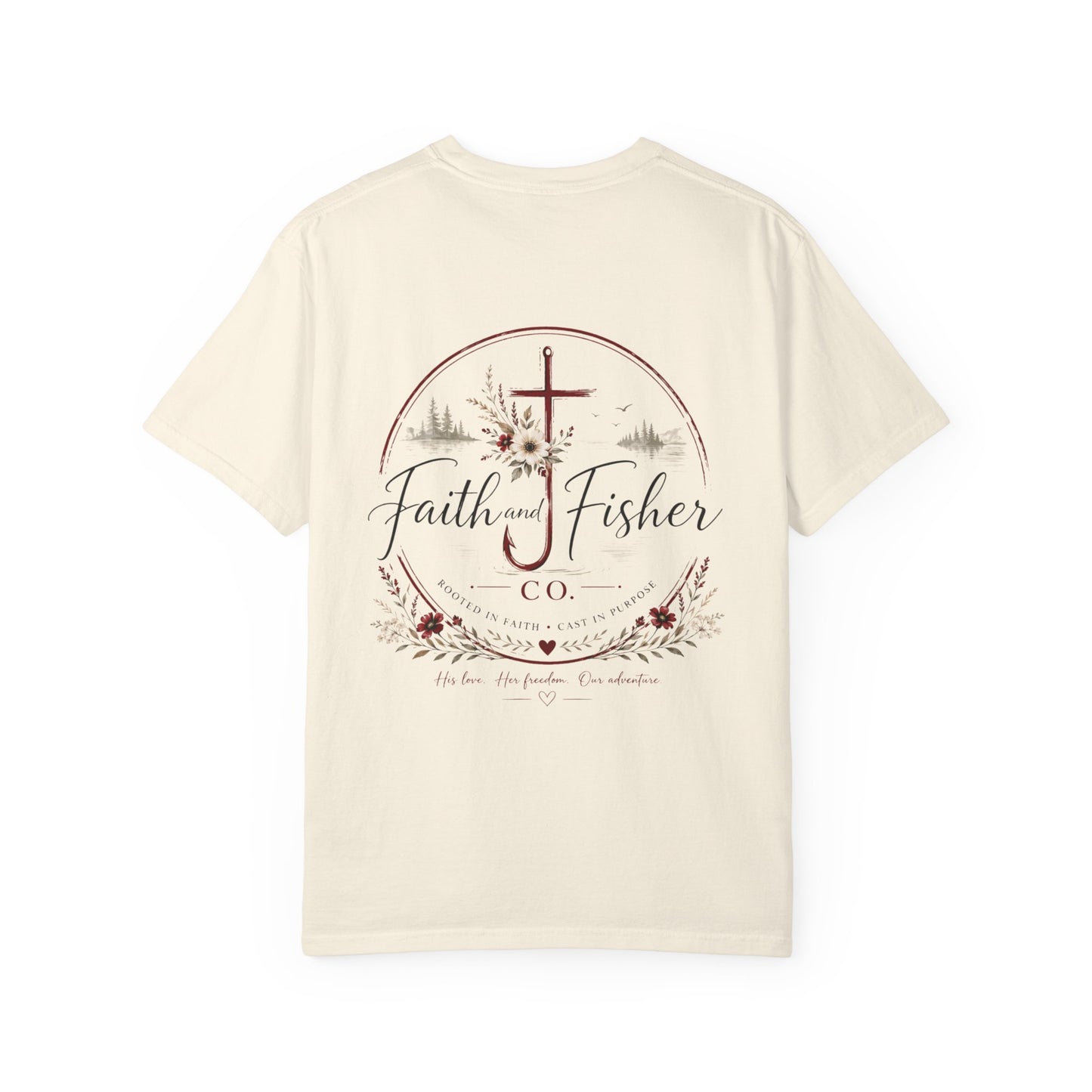 Faith & Fishing Anchor Script T-shirt | Christian Fishing Co.