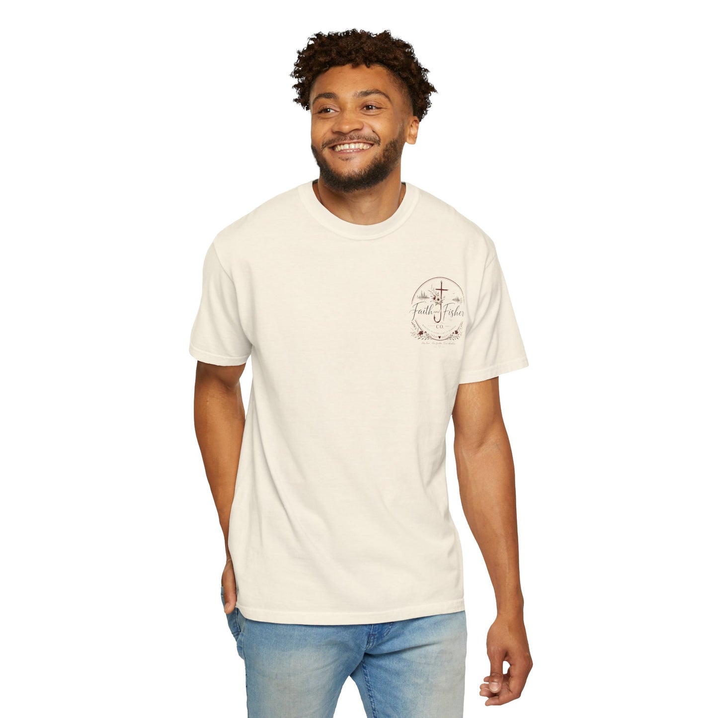 Faith & Fishing Anchor Script T-shirt | Christian Fishing Co.