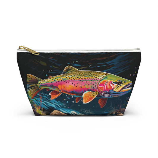 Rainbow Trout Accessory Pouch — T‑Bottom Makeup & Fishing Gear Bag