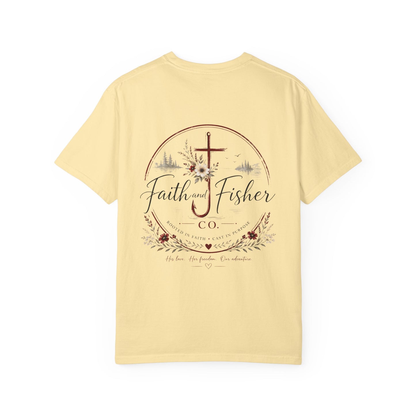 Faith & Fishing Anchor Script T-shirt | Christian Fishing Co.
