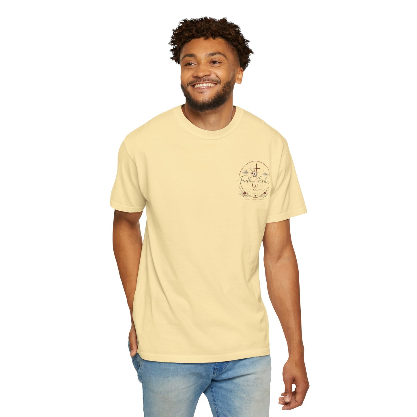 Faith & Fishing Anchor Script T-shirt | Christian Fishing Co.