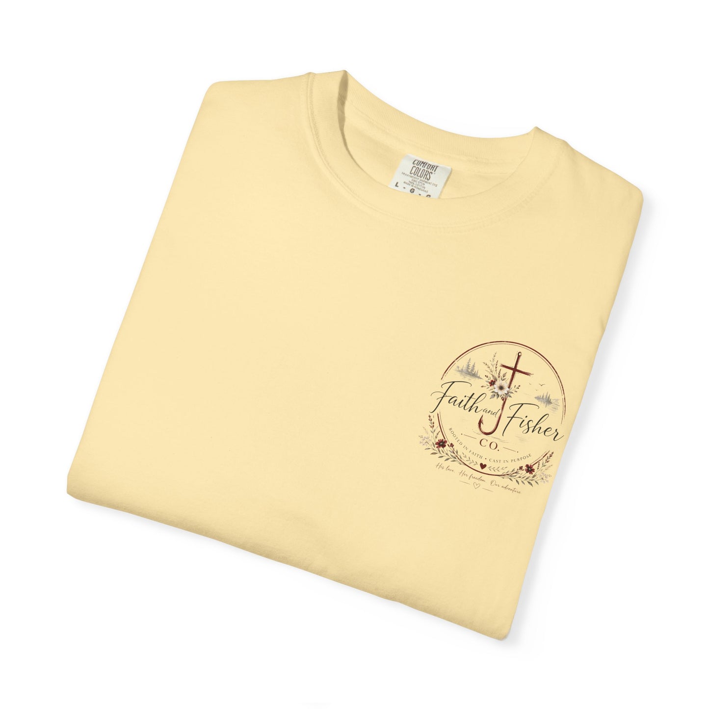 Faith & Fishing Anchor Script T-shirt | Christian Fishing Co.