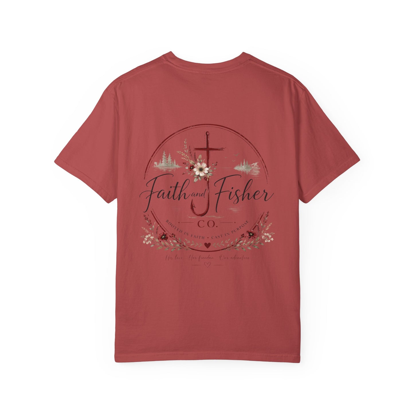 Faith & Fishing Anchor Script T-shirt | Christian Fishing Co.