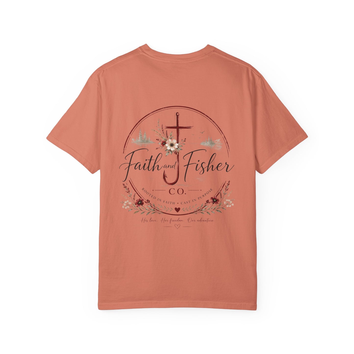 Faith & Fishing Anchor Script T-shirt | Christian Fishing Co.