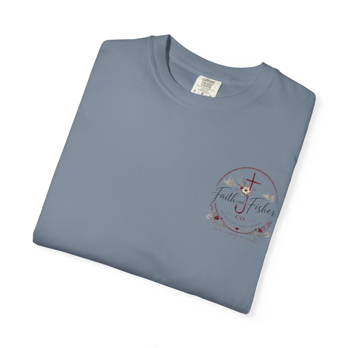 Faith & Fishing Anchor Script T-shirt | Christian Fishing Co.