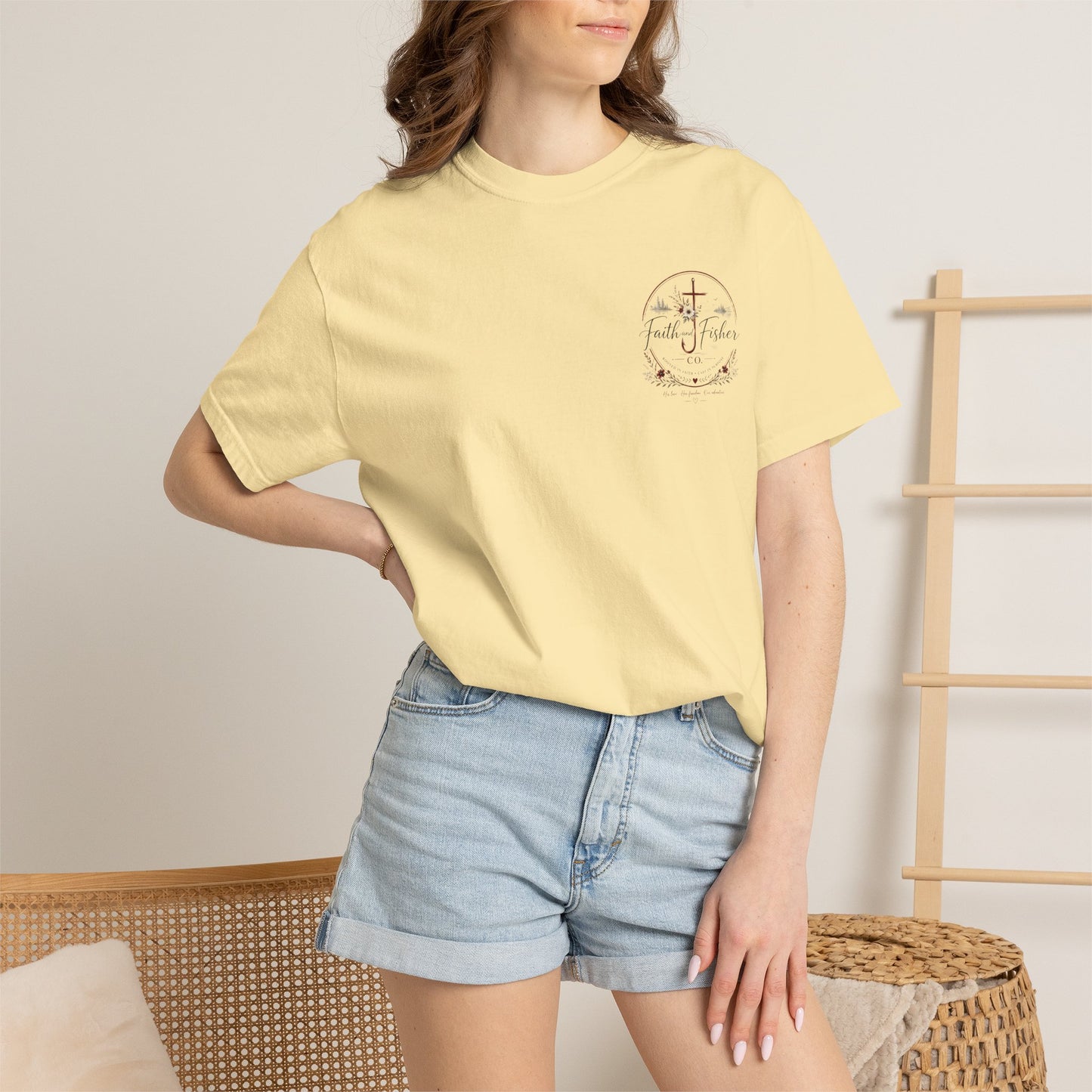 Faith & Fishing Anchor Script T-shirt | Christian Fishing Co.