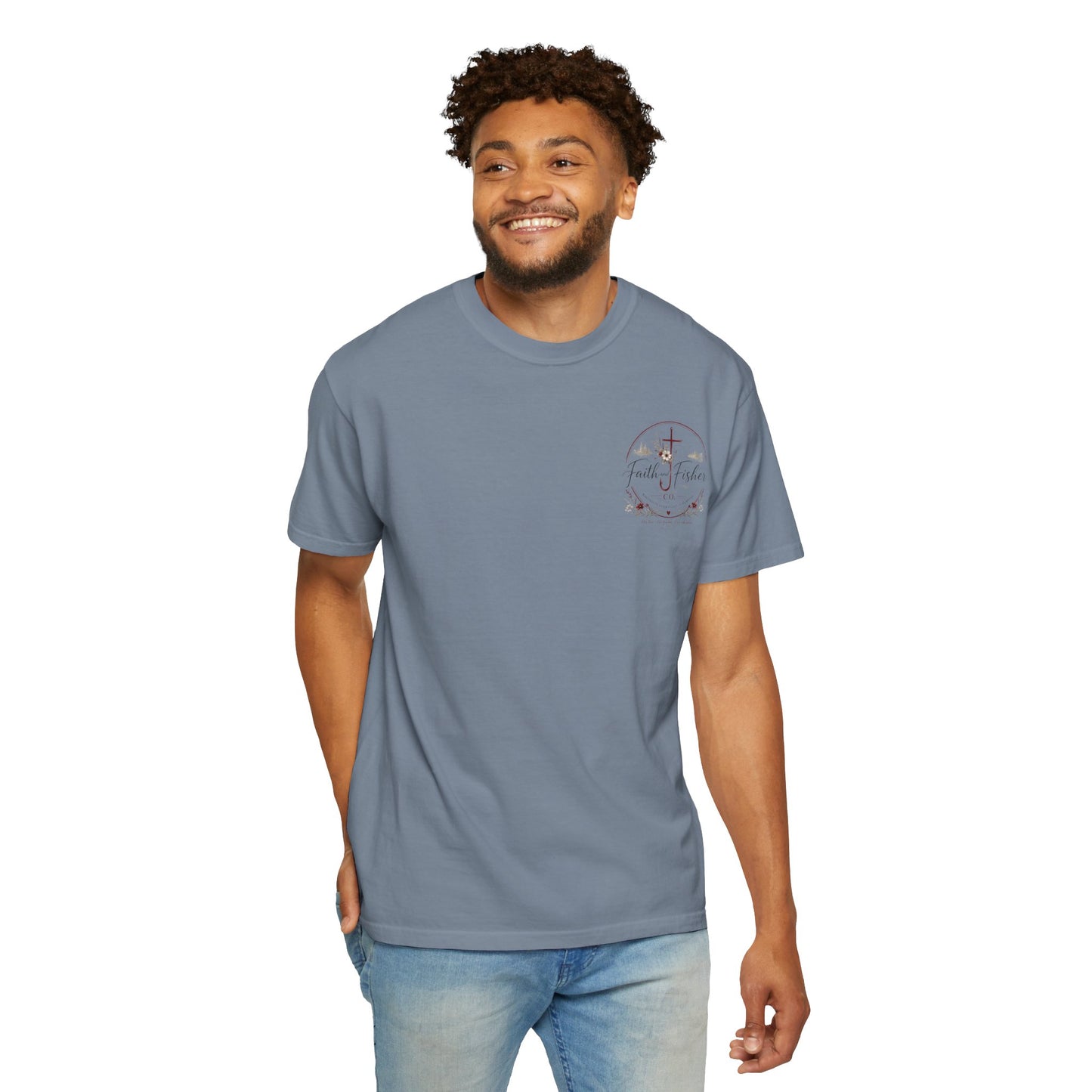 Faith & Fishing Anchor Script T-shirt | Christian Fishing Co.