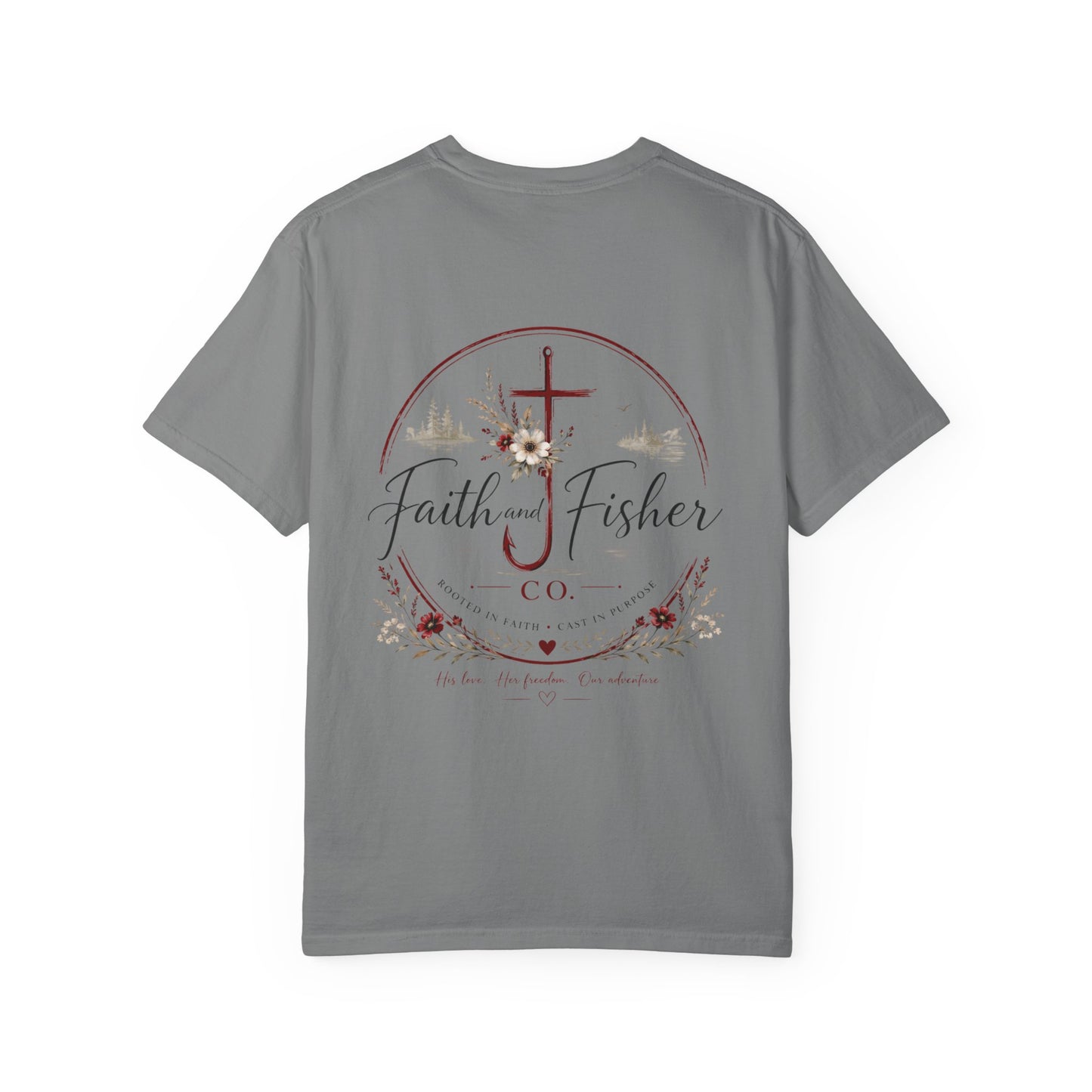 Faith & Fishing Anchor Script T-shirt | Christian Fishing Co.