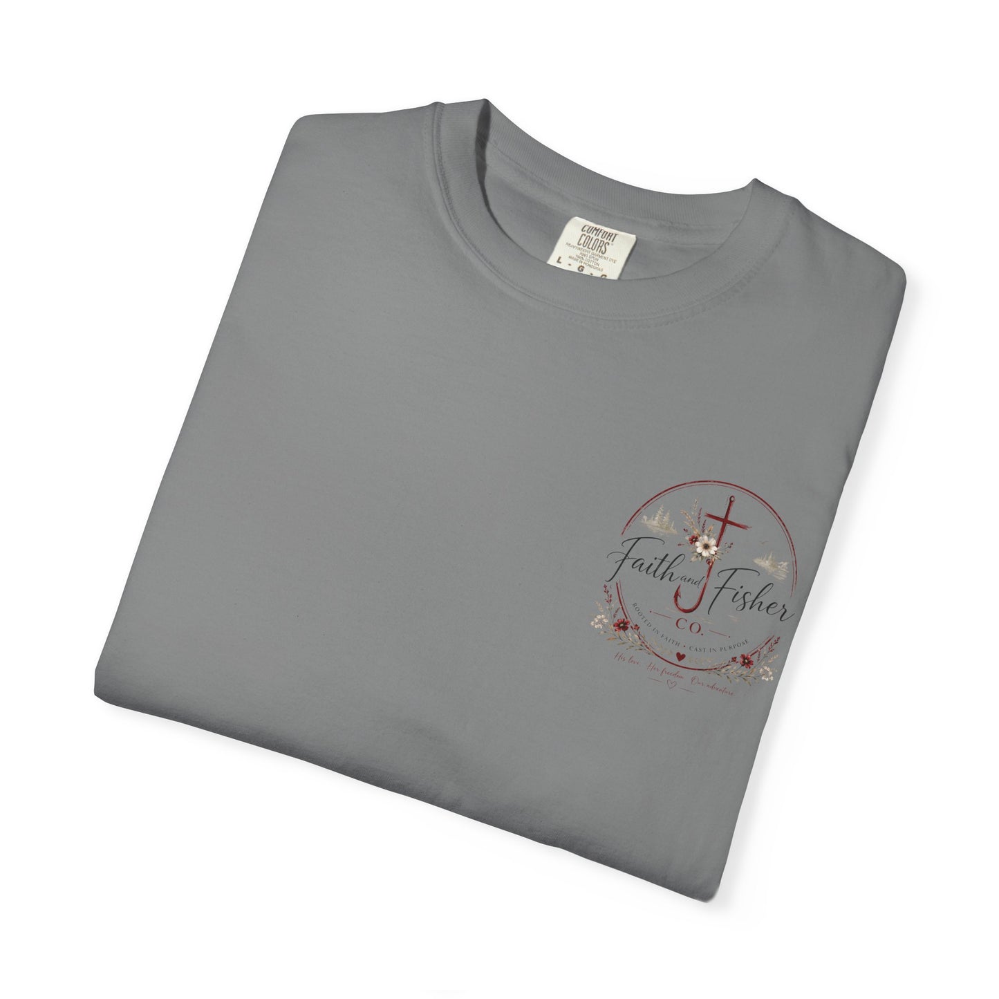 Faith & Fishing Anchor Script T-shirt | Christian Fishing Co.