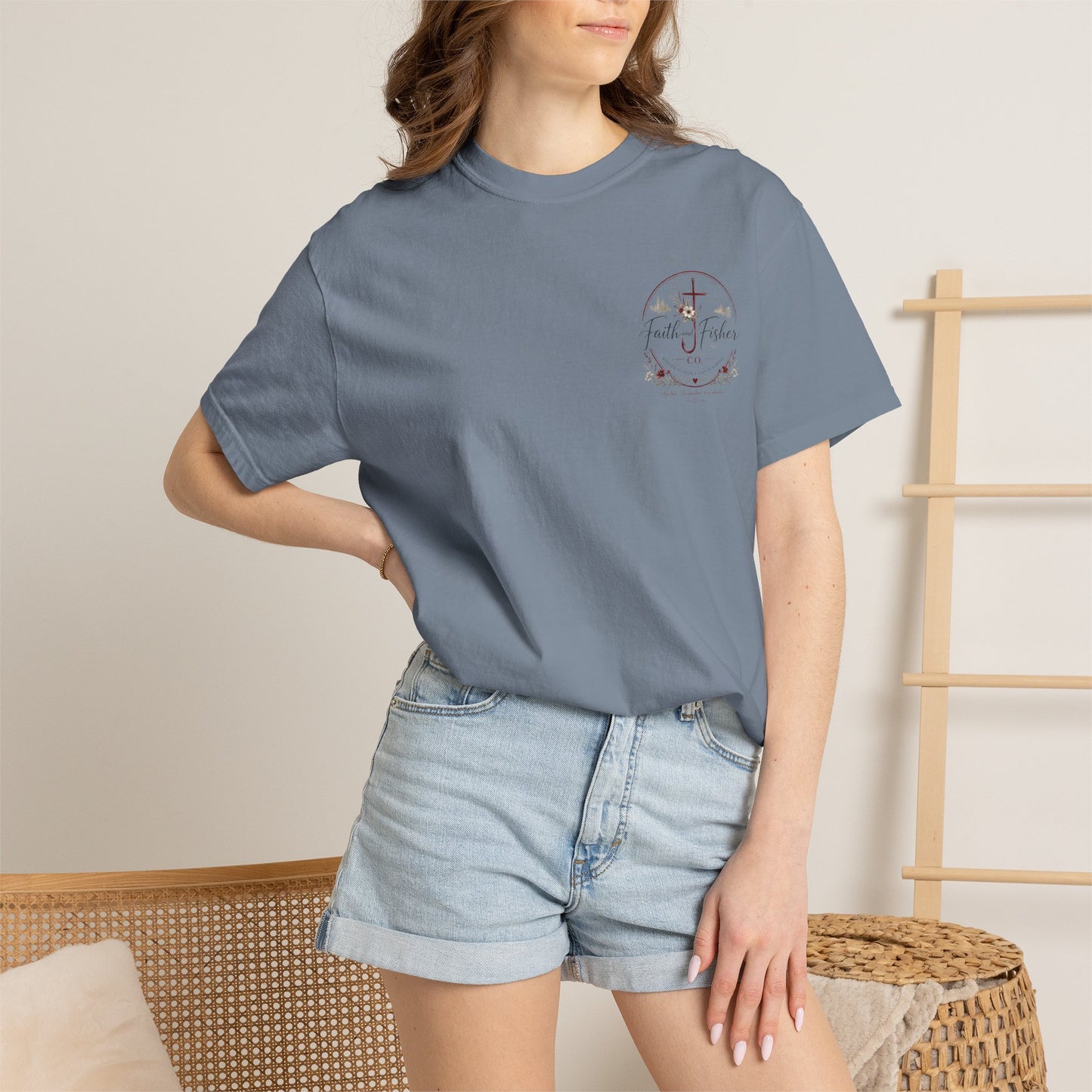 Faith & Fishing Anchor Script T-shirt | Christian Fishing Co.