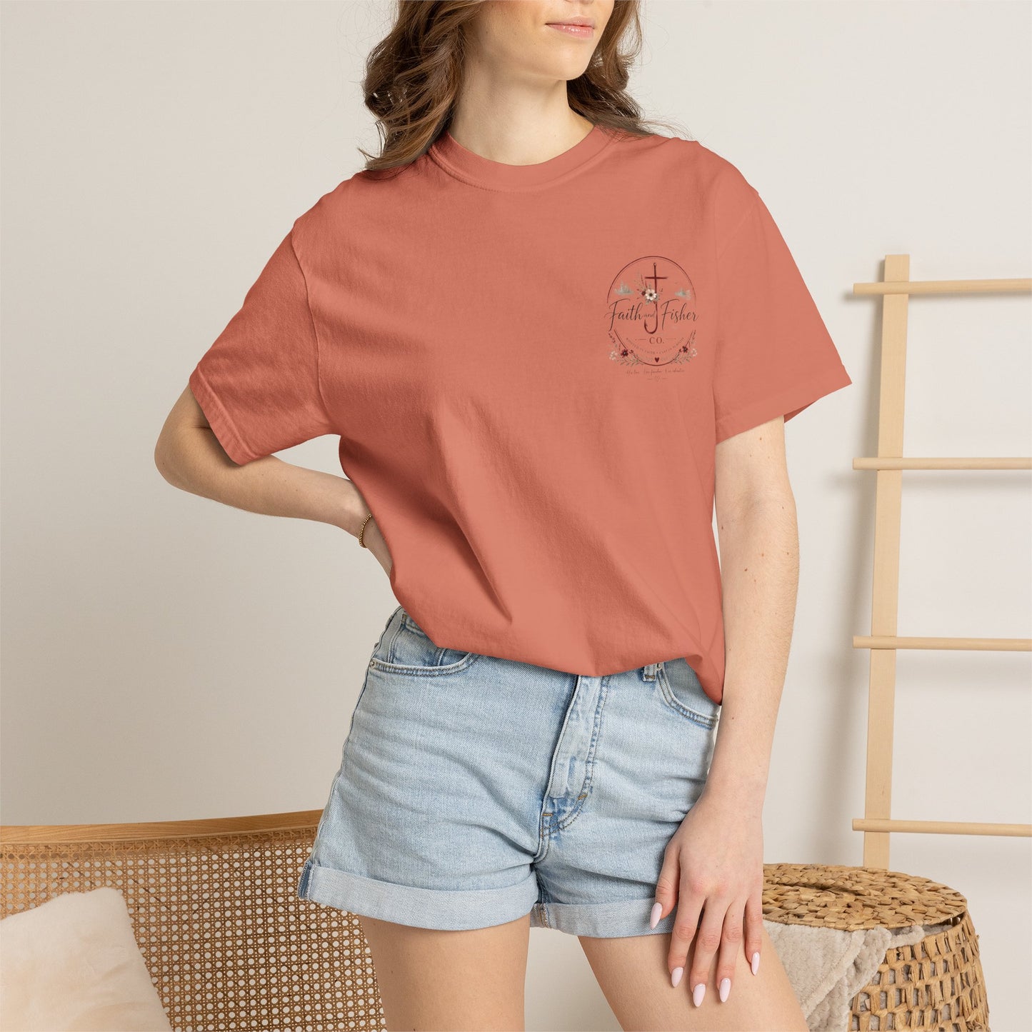 Faith & Fishing Anchor Script T-shirt | Christian Fishing Co.