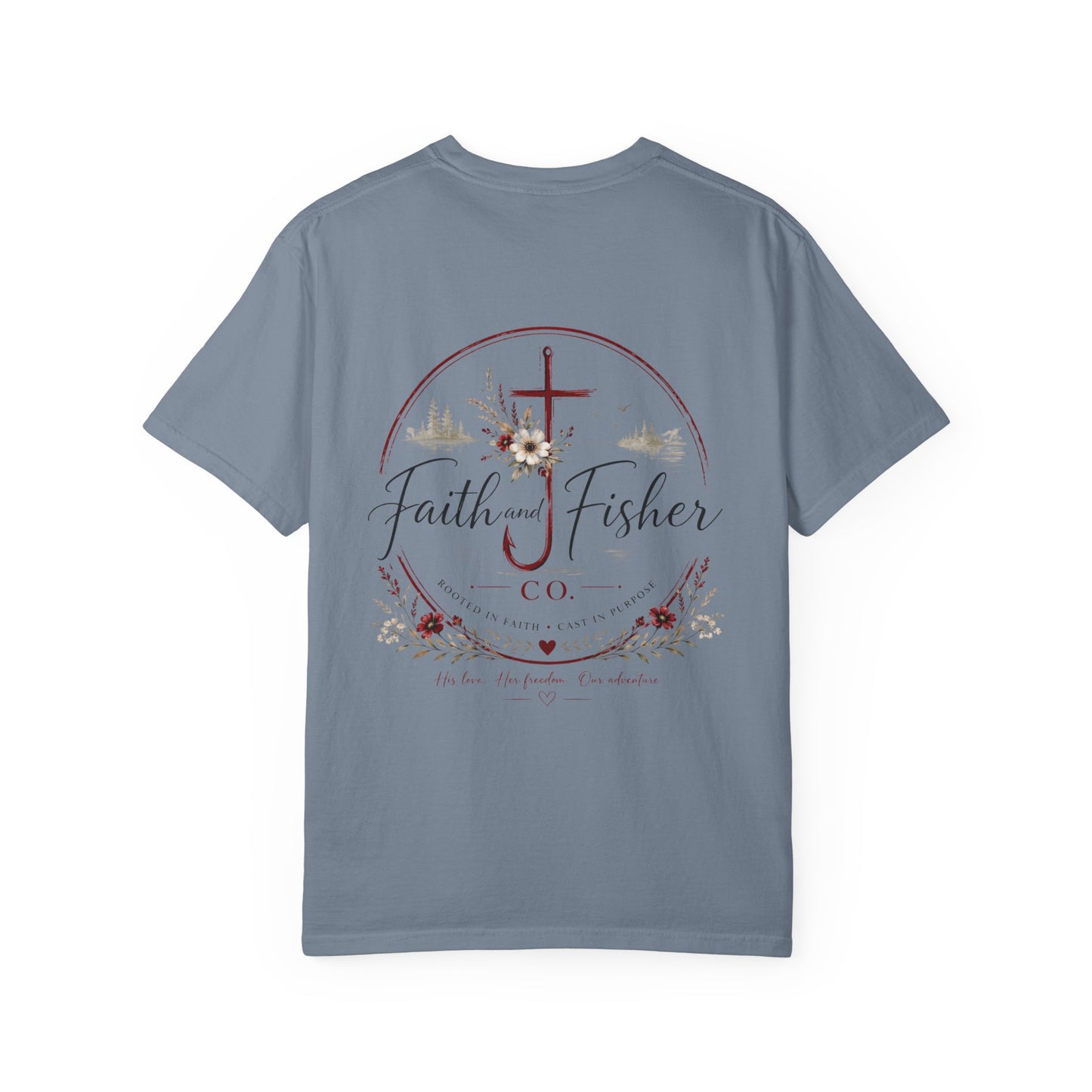 Faith & Fishing Anchor Script T-shirt | Christian Fishing Co.