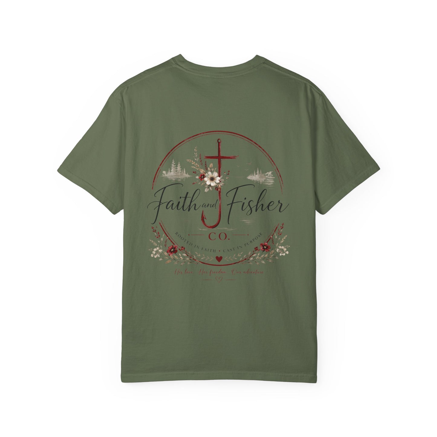 Faith & Fishing Anchor Script T-shirt | Christian Fishing Co.