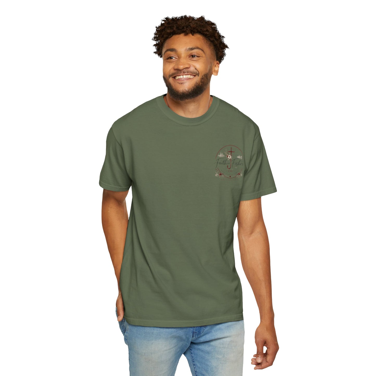 Faith & Fishing Anchor Script T-shirt | Christian Fishing Co.