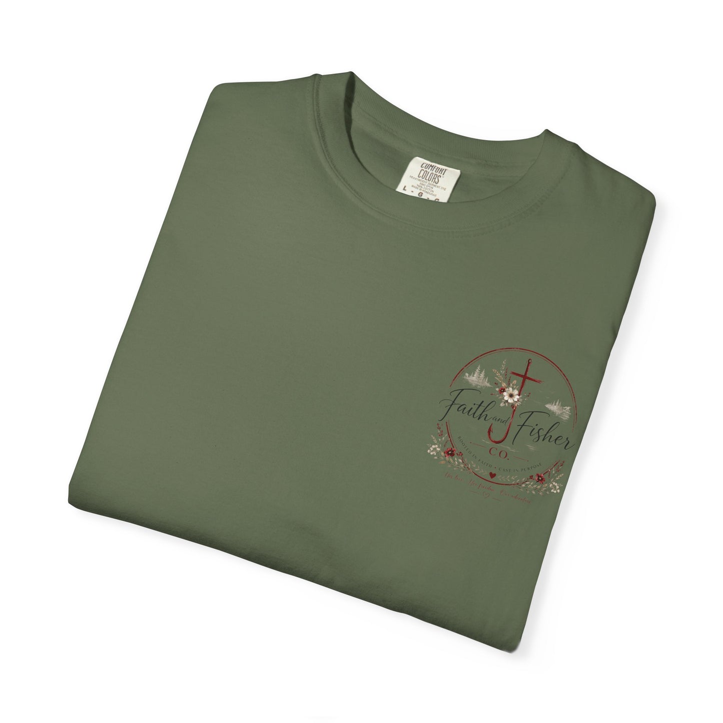Faith & Fishing Anchor Script T-shirt | Christian Fishing Co.
