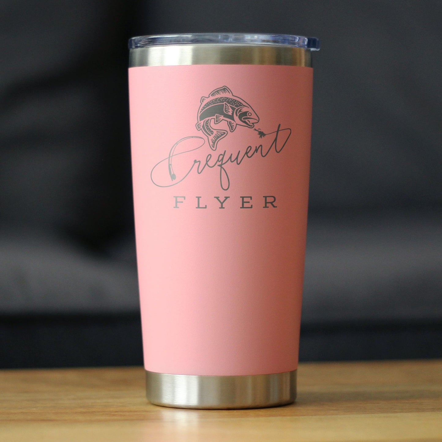 Frequent Flyer Insulated Coffee Tumbler with Sliding Lid Fly Fishing Accessories and Gifts 20oz Stainless Steel Tumbler
